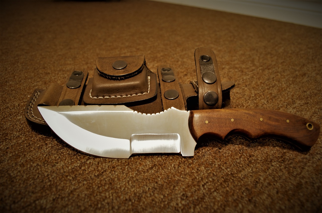 hunting knife, knife, blade